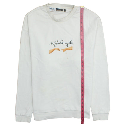 Mens UK Size L ASOS White Pullover Sweatshirt