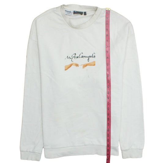 Mens UK Size L ASOS White Pullover Sweatshirt