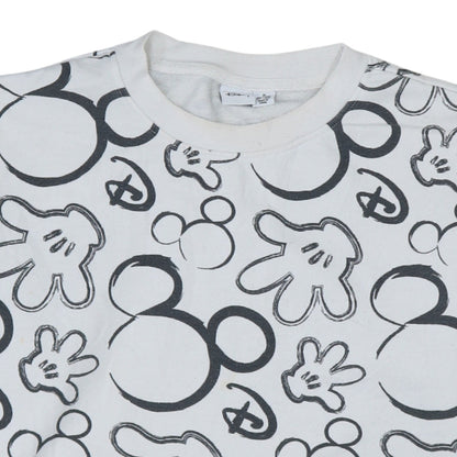 Disney Primark Women White Mickey Print Pullover Sweatshirt UK 12/14