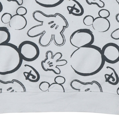 Disney Primark Women White Mickey Print Pullover Sweatshirt UK 12/14