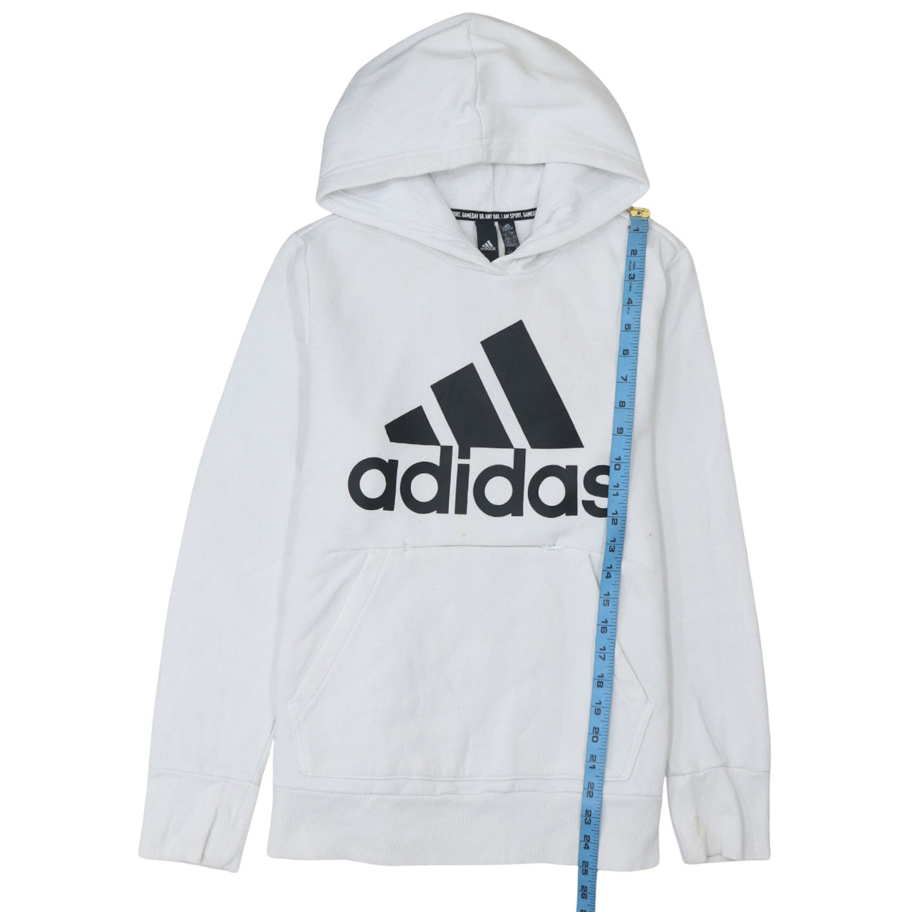 Womens UK Size 16-18 adidas White Pullover Hoodie