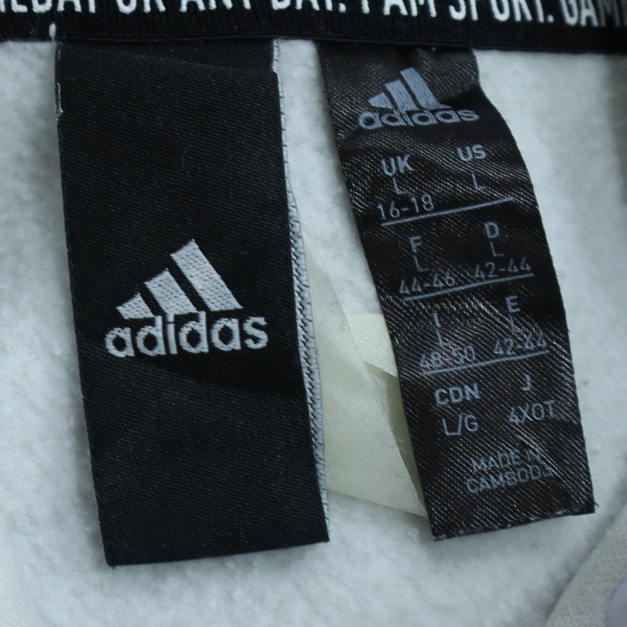 Womens UK Size 16-18 adidas White Pullover Hoodie