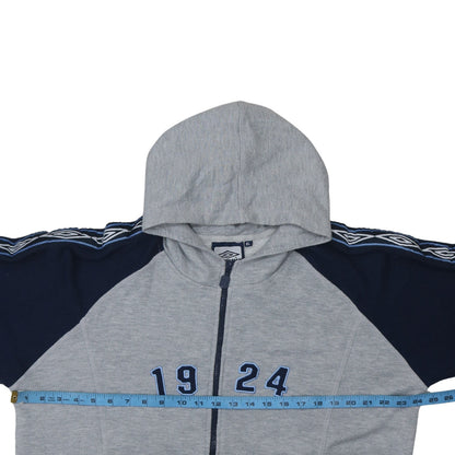 Mens UK Size XL Umbro Grey Full Zip Hoodie