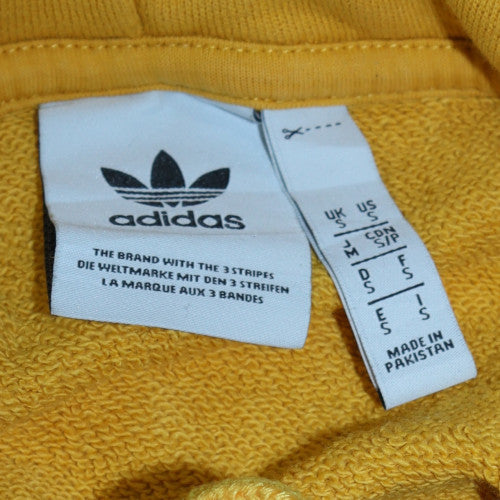 Mens UK Size S adidas Yellow Pullover Hoodie