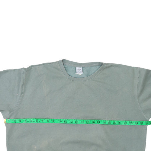 Mens UK Size L Zara Green Pullover Sweatshirt