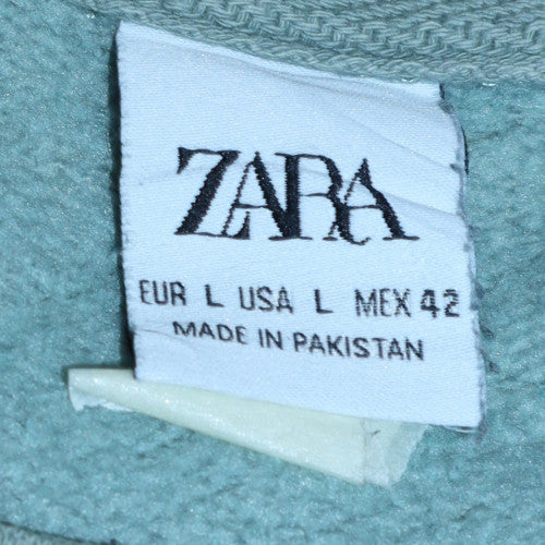 Mens UK Size L Zara Green Pullover Sweatshirt