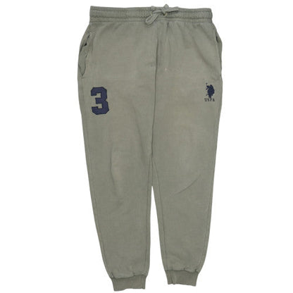U.S. Polo Assn. Men's Grey L Jogger Fleece Sweatpants Tapered Fit
