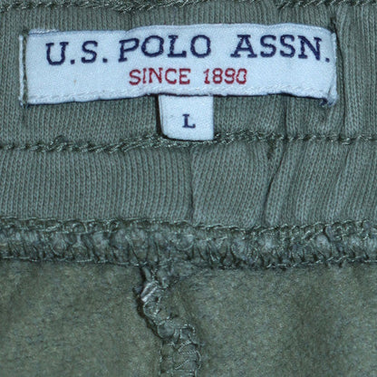 U.S. Polo Assn. Men's Grey L Jogger Fleece Sweatpants Tapered Fit