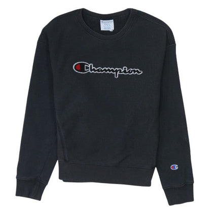 Womens UK Size S Champion Black Pullover Sweatshirt