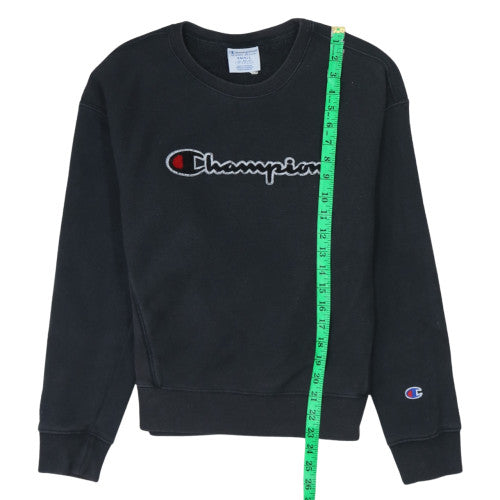 Womens UK Size S Champion Black Pullover Sweatshirt