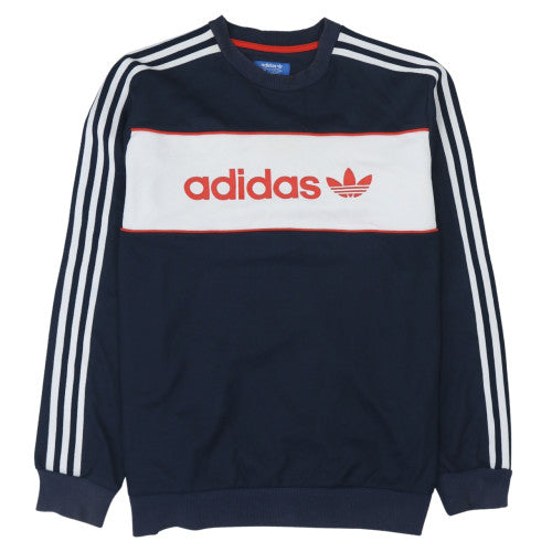 Mens UK Size L adidas Blue Pullover Sweatshirt