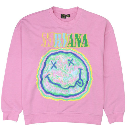 Womens UK Size M Nirvana Pink Pullover Sweatshirt