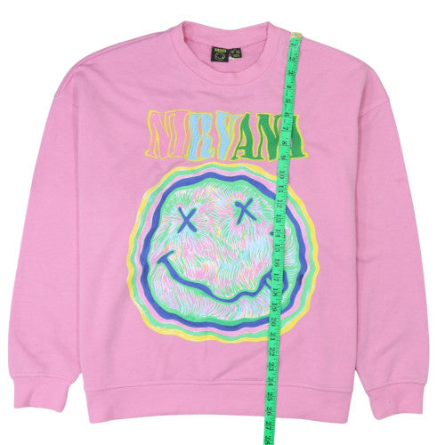 Womens UK Size M Nirvana Pink Pullover Sweatshirt