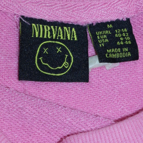 Womens UK Size M Nirvana Pink Pullover Sweatshirt