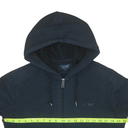 Mens UK Size L Armani Jeans Blue Full Zip Hoodie