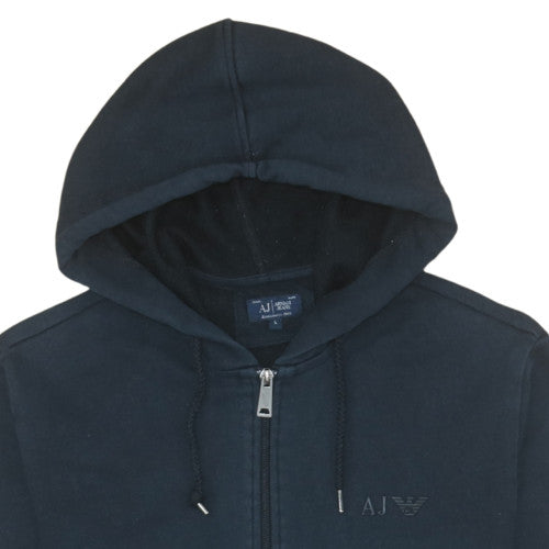 Mens UK Size L Armani Jeans Blue Full Zip Hoodie