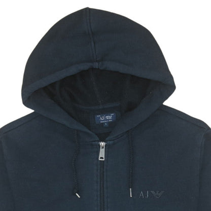 Mens UK Size L Armani Jeans Blue Full Zip Hoodie