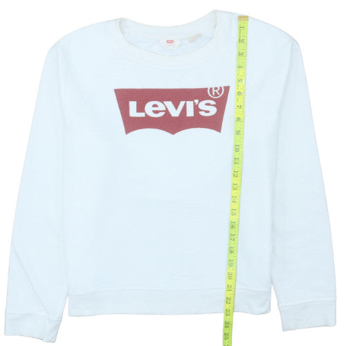 Womens UK Size L Levi's White Pullover Sweatshirt