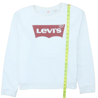 Womens UK Size L Levi's White Pullover Sweatshirt