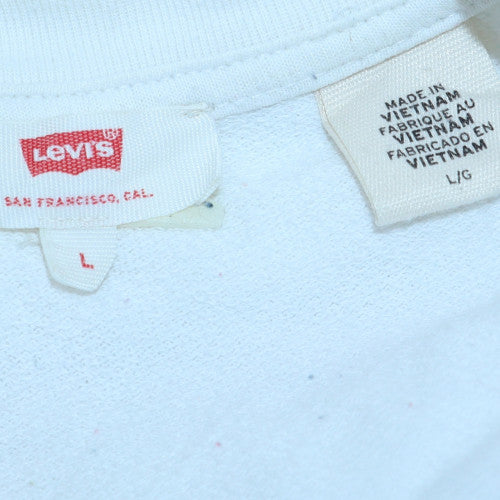 Womens UK Size L Levi's White Pullover Sweatshirt