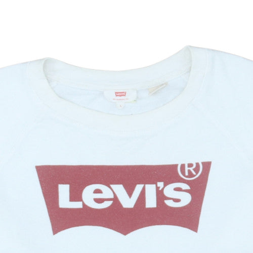 Womens UK Size L Levi's White Pullover Sweatshirt