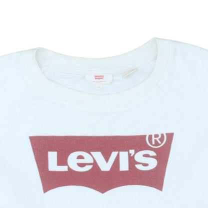 Womens UK Size L Levi's White Pullover Sweatshirt
