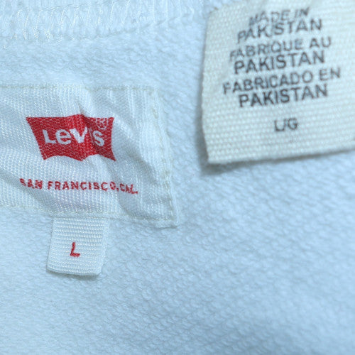 Mens UK Size L Levi's White Pullover Sweatshirt
