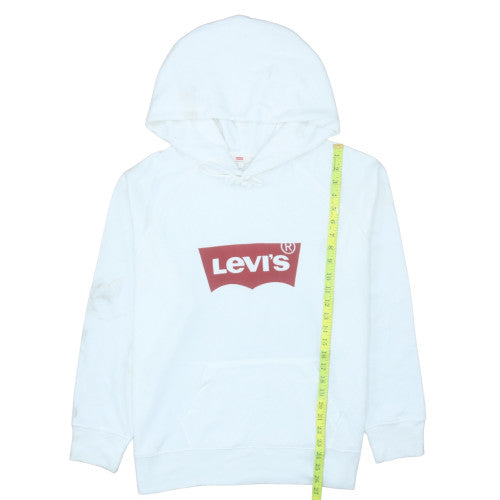 Mens UK Size L Levi's White Pullover Hoodie