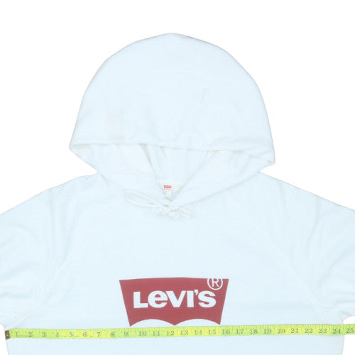 Mens UK Size L Levi's White Pullover Hoodie