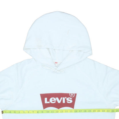 Mens UK Size L Levi's White Pullover Hoodie