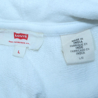 Mens UK Size L Levi's White Pullover Hoodie