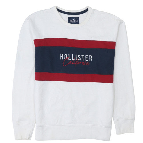 Mens UK Size S Hollister White Pullover Sweatshirt