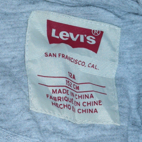 Levi's Boys Grey 12 Years Pullover Sweatshirt Crew Neck Logo Jumper