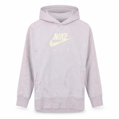 Front view of Nike girls’ pink hoodie xl logo pullover long sleeve casual sweatshirt