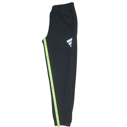 Adidas Boys Black Jogger Sweatpants 13-14 Years Regular Fit Fleece