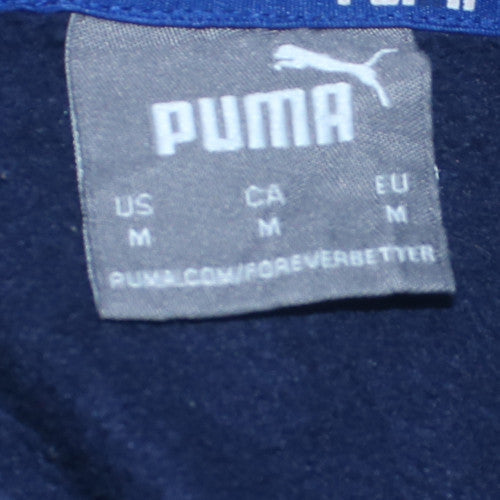 Mens UK Size M PUMA Blue Pullover Hoodie
