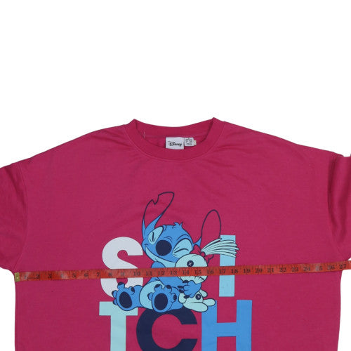 Disney Primark Women’s Pink Stitch Sweatshirt XL Relaxed Fit
