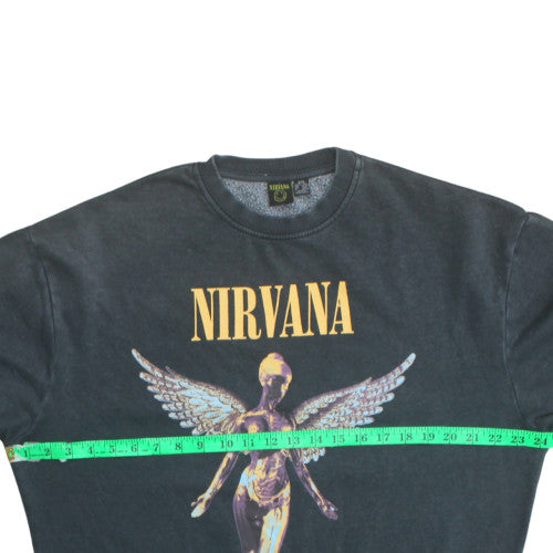 Womens UK Size 2XS Nirvana Black Pullover Sweatshirt