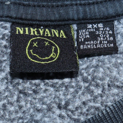 Womens UK Size 2XS Nirvana Black Pullover Sweatshirt