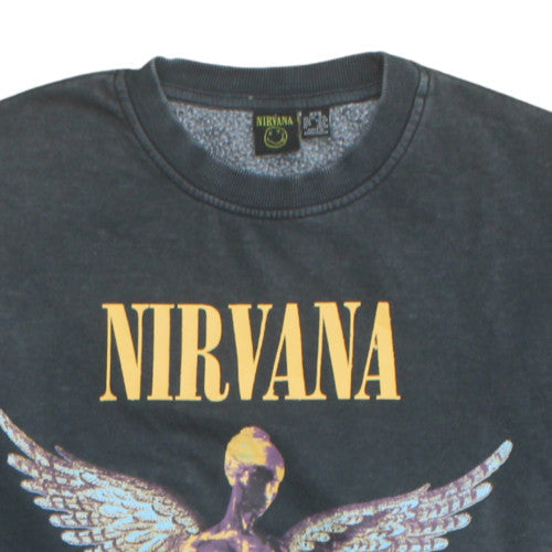 Womens UK Size 2XS Nirvana Black Pullover Sweatshirt