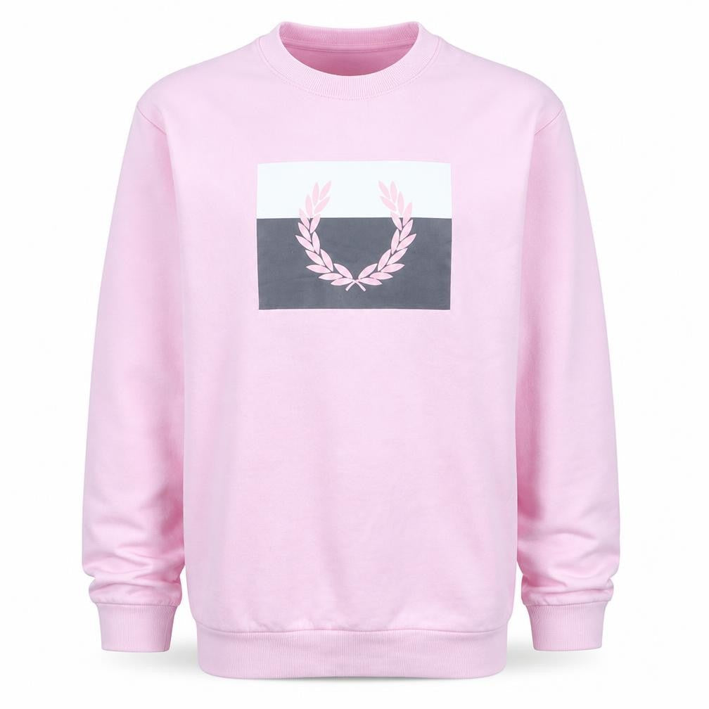 Fred Perry Boys Pink Logo Crew Neck Pullover Sweatshirt Size L