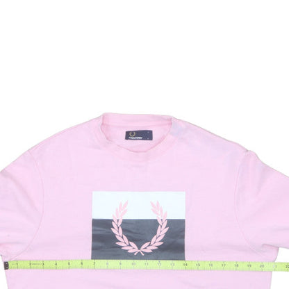 Fred Perry Boys Pink Logo Crew Neck Pullover Sweatshirt Size L