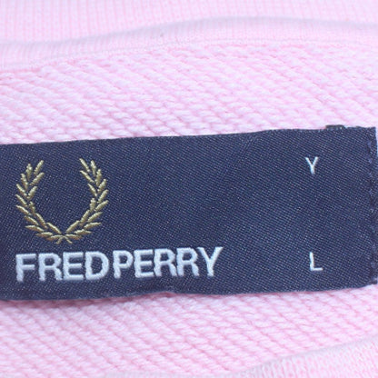 Fred Perry Boys Pink Logo Crew Neck Pullover Sweatshirt Size L