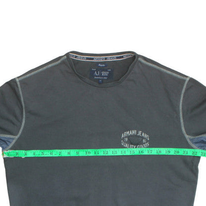 Armani Jeans Men's Grey XL Regular Fit Long Sleeve Cotton Top