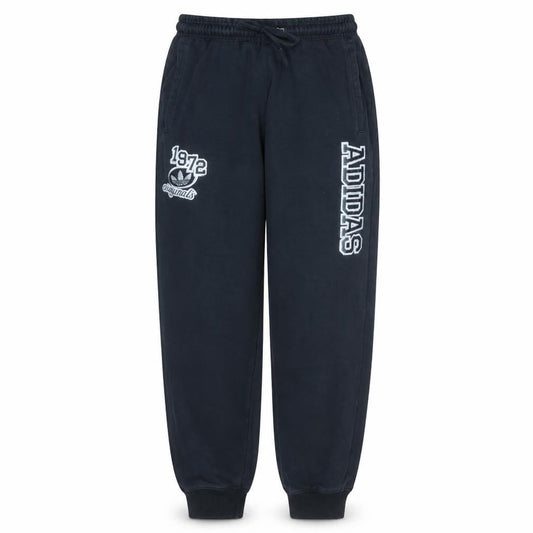 Front view of Adidas men’s black jogger sweatpants, size S, fleece tapered activewear