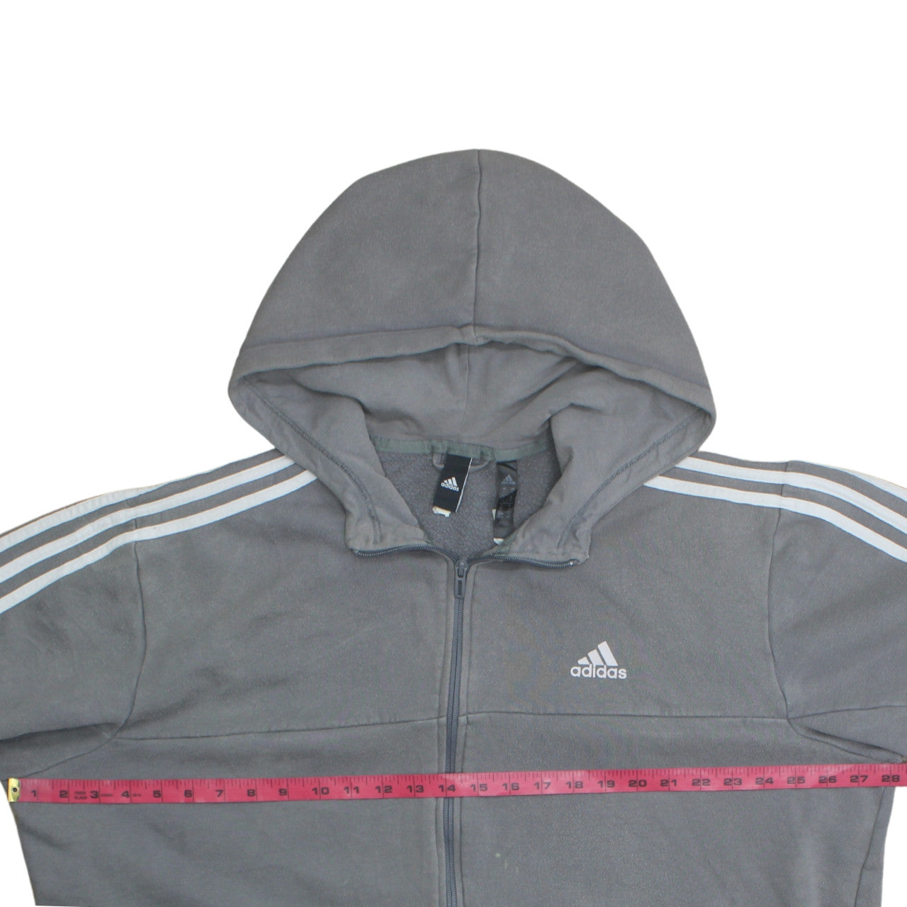 Mens UK Size L adidas Grey Full Zip Hoodie