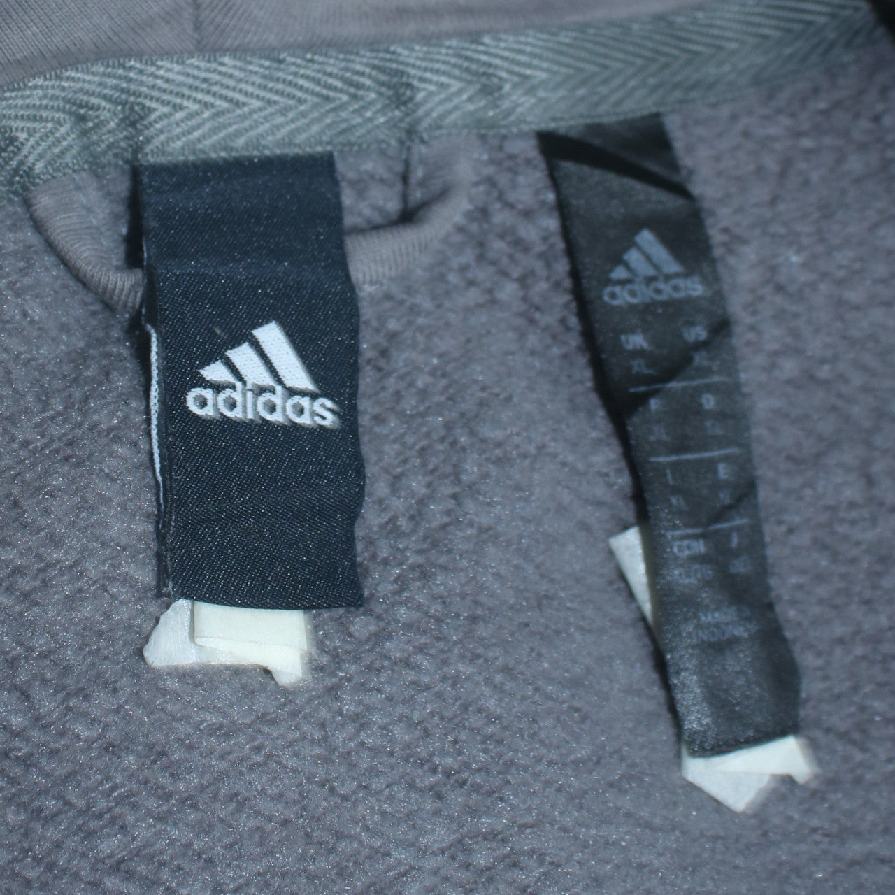 Mens UK Size L adidas Grey Full Zip Hoodie