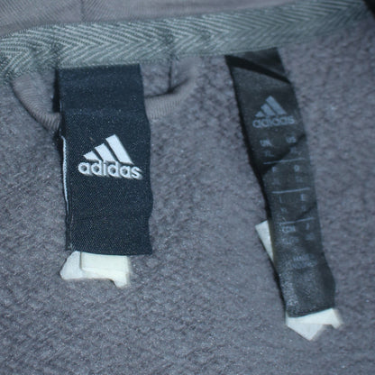 Mens UK Size L adidas Grey Full Zip Hoodie