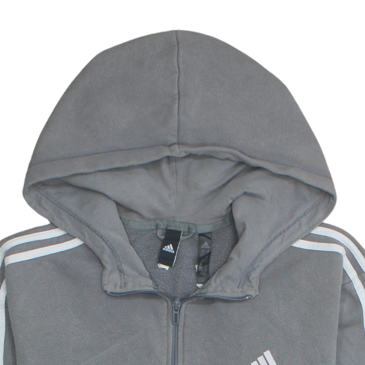 Mens UK Size L adidas Grey Full Zip Hoodie