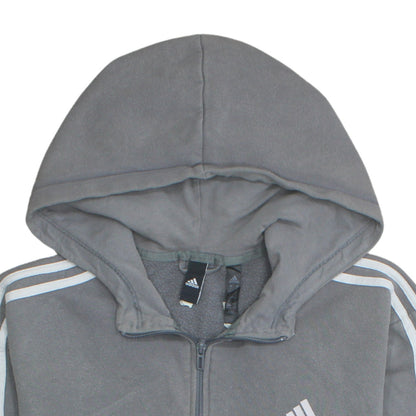Mens UK Size L adidas Grey Full Zip Hoodie